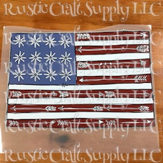 RCS Transfer 186 - American Flag with Boho arrows
