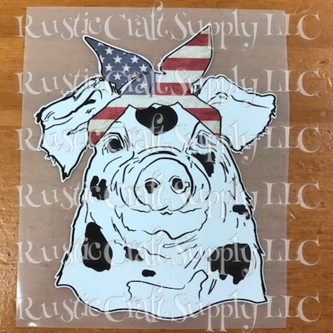 RCS Transfer 212 - Pig with American Flag Bandana