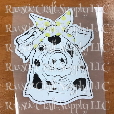RCS Transfer 207 - Pig with Yellow Polka dot Bandana