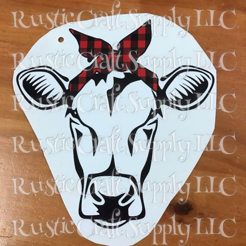 RCS Transfer 213 - Cow with Red Buffalo Plaid Bandana