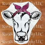 RCS Transfer 217 - Cow with Purple Glitter Bandana