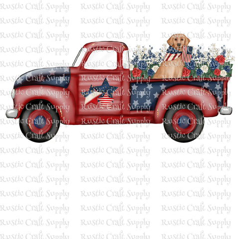 RCS Transfer 1230 - Patriotic truck with flowers