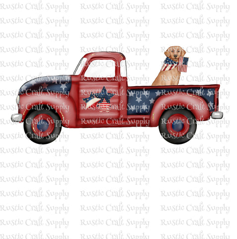 RCS Transfer 1235 - Patriotic truck without flowers