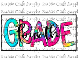 RCS Transfer 1626 - Fourth Grade Tie Dye with Outline