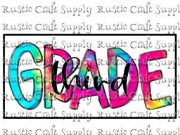 RCS Transfer 1627 - Third Grade Tie Dye with Outline