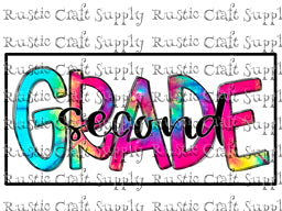 RCS Transfer 1628 - Second Grade Tie Dye with Outline