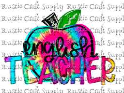 RCS Transfer 1635 - English Teacher Tie Dye Apple