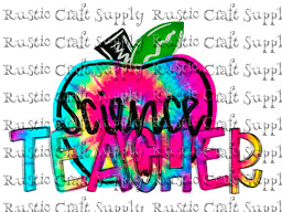 RCS Transfer 1638 - Science Teacher Tie Dye Apple