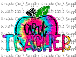 RCS Transfer 1639 - Art Teacher Tie Dye Apple