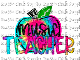 RCS Transfer 1640 - Music Teacher Tie Dye Apple