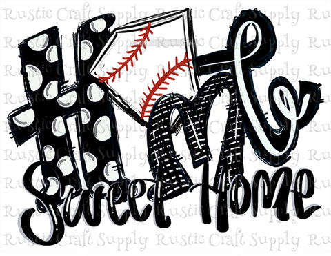 RCS Transfer 1671 - Baseball Home Sweet Home - Black