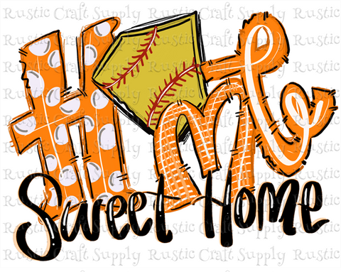 RCS Transfer 1672 - Softball Home Sweet Home - Orange
