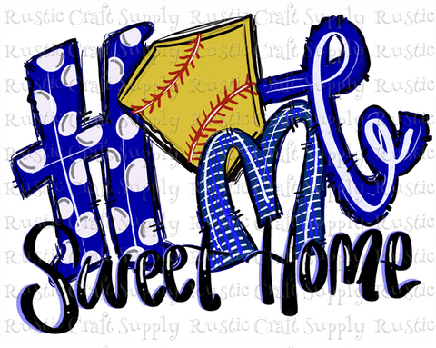 RCS Transfer 1673 - Softball Home Sweet Home - Blue