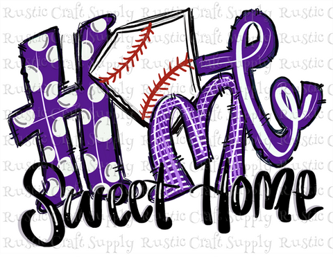 RCS Transfer 1674 - Baseball Home Sweet Home - Purple
