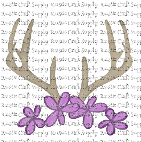 RCS Transfer 660 - Floral Deer Antlers