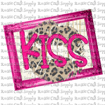 RCS Transfer 677 - Kiss Leopard Lips with Pink Frame