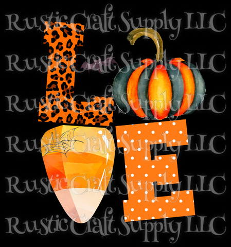 RCS Transfer 066 - Love - Halloween with Black and Orange Pumpkin