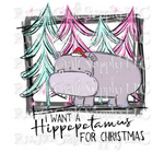 RCS Transfer 144 - I want a Hippopotamus for Christmas Pink