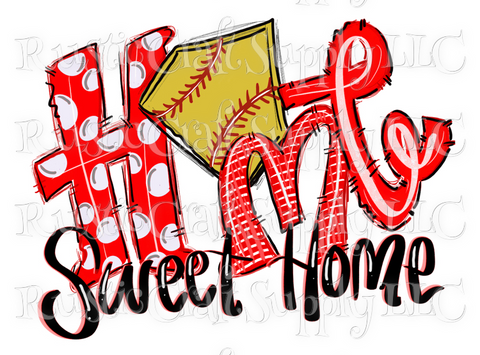 RCS Transfer 055 - Softball Home Sweet Home - Red
