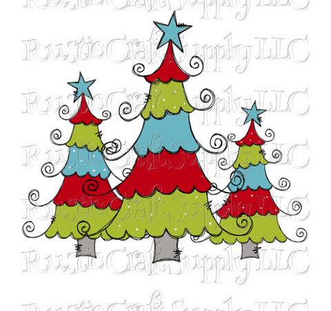 RCS Transfer 108 - Christmas Trees multicolor